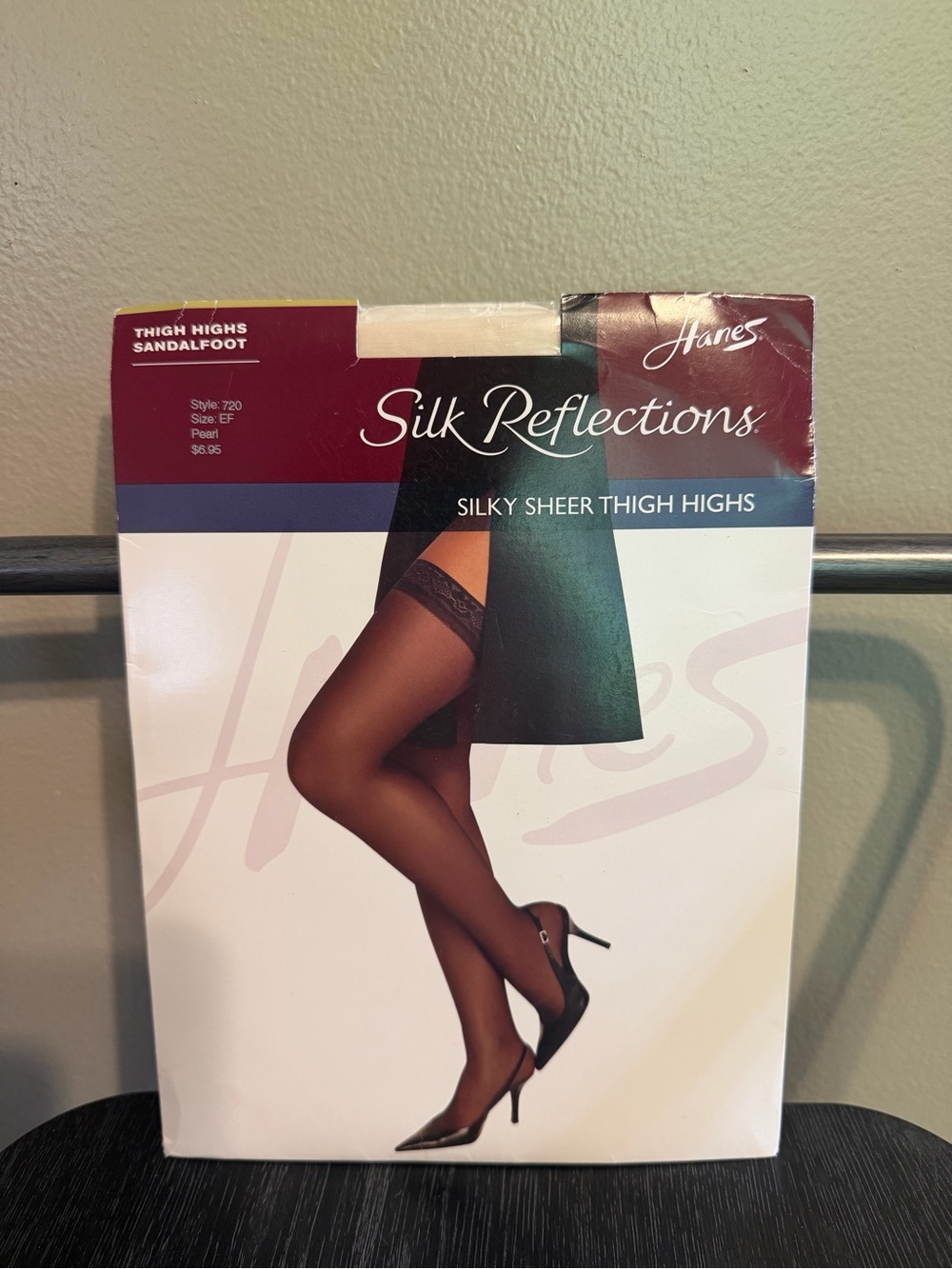 Hanes Silk Reflections Silky Sheer Thigh Highs Size EF Pearl Style 720 NIP